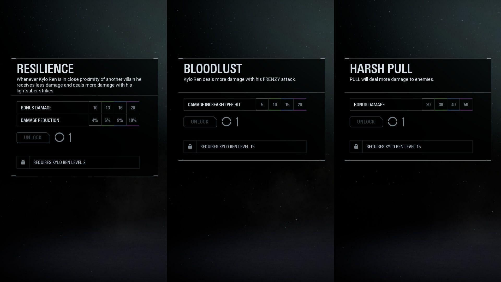 Heroes versus Villains star cards for Kylo Ren in Star Wars: Battlefront 2 (Image via Sportskeeda Gaming || Electronic Arts)